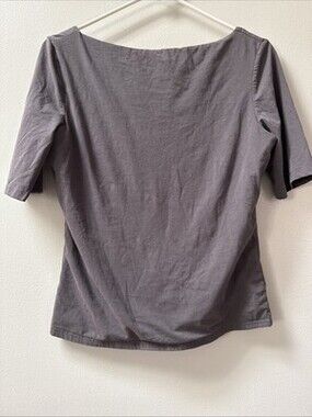OGL Scoop Neck Low Back 3/5 Sleeve Gray Top Shirt Stretch NO PADS large